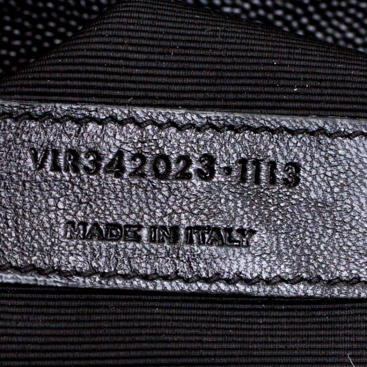 Pre Owned Saint Laurent Black Leather Monogram Envelope Shoulder Bag