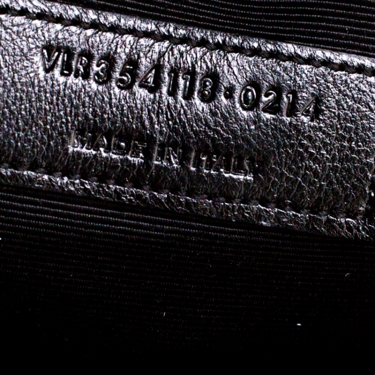 Pre Owned Saint Laurent Black Leather Monogram Envelope Shoulder Bag