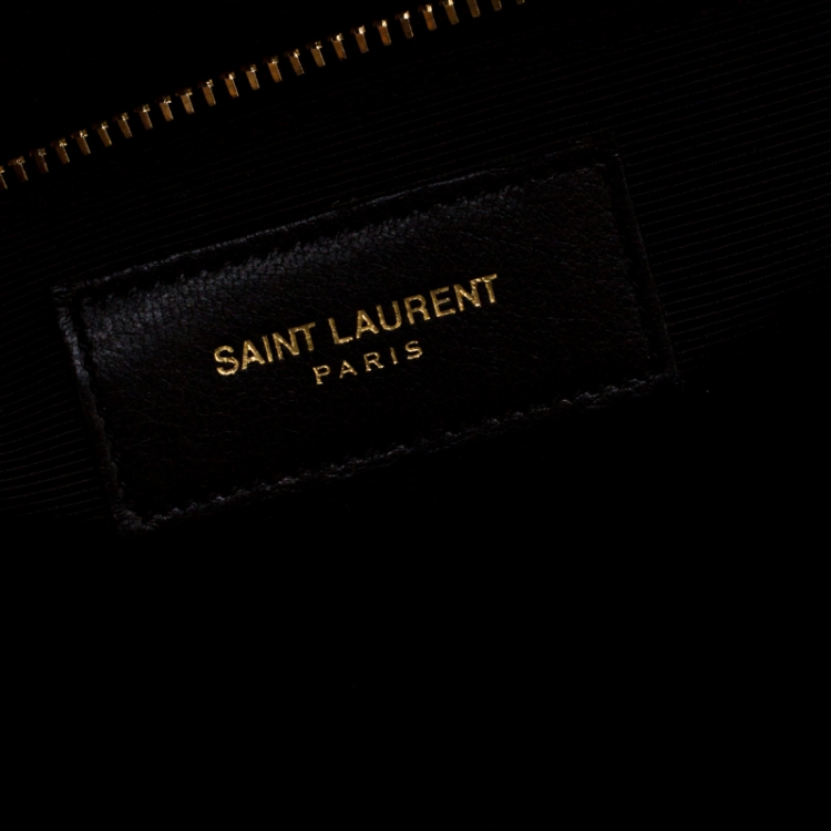 Pre Owned Saint Laurent Black Matelasse Leather Large Cassandre Flap Bag
