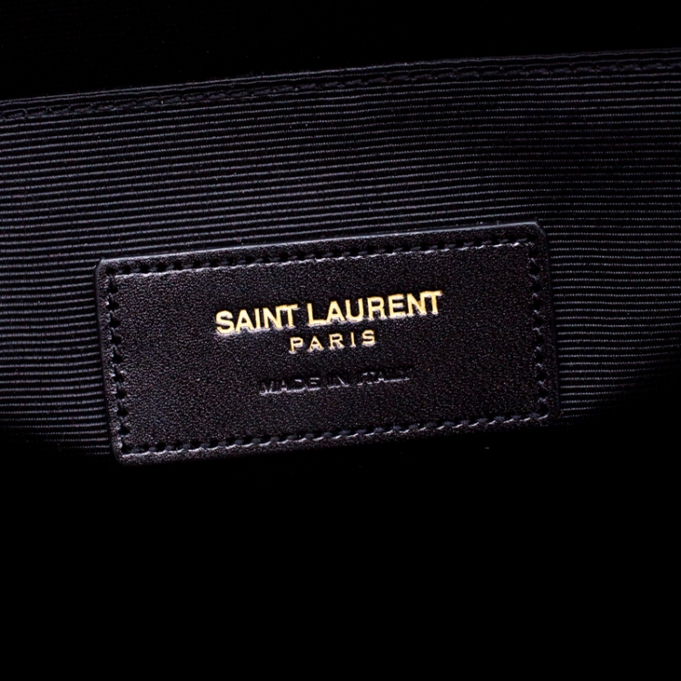 Pre Owned Saint Laurent Brown Monogram Coated Canvas Zip Pouch