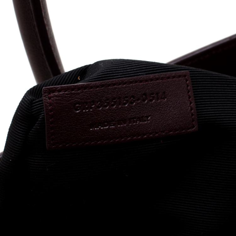 Pre Owned Saint Laurent Burgundy Leather Small Classic Sac De Jour Tote