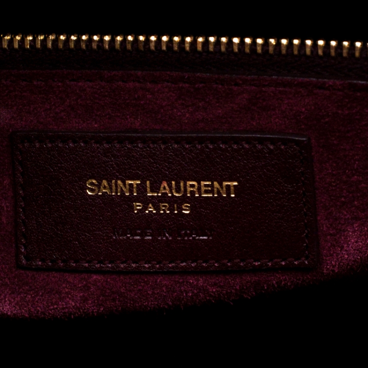 Pre Owned Saint Laurent Burgundy Leather Small Classic Sac De Jour Tote