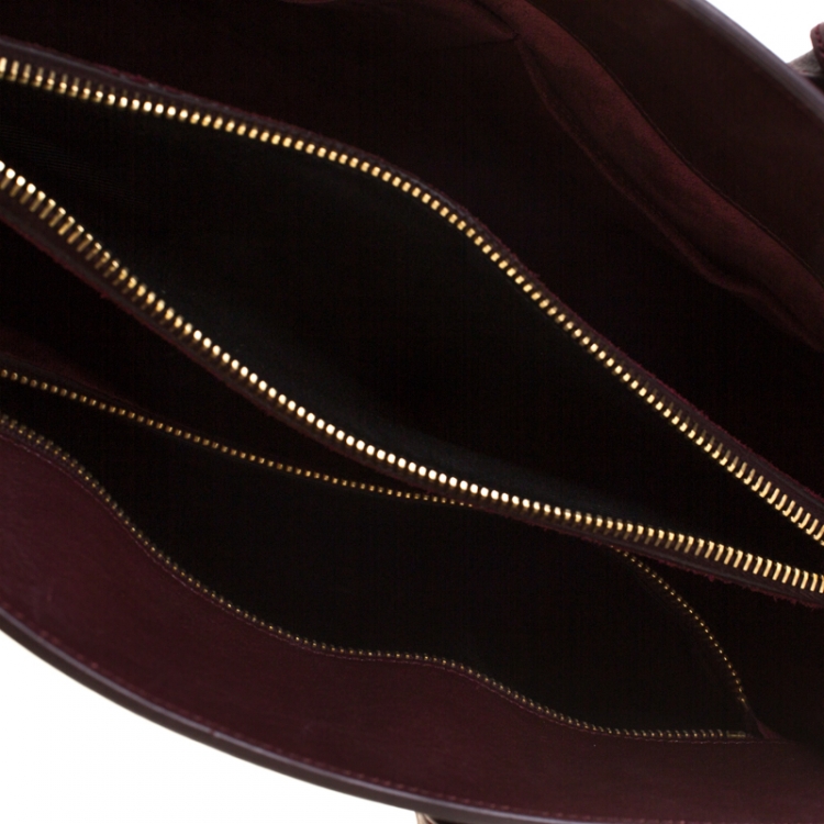 Pre Owned Saint Laurent Burgundy Leather Small Classic Sac De Jour Tote