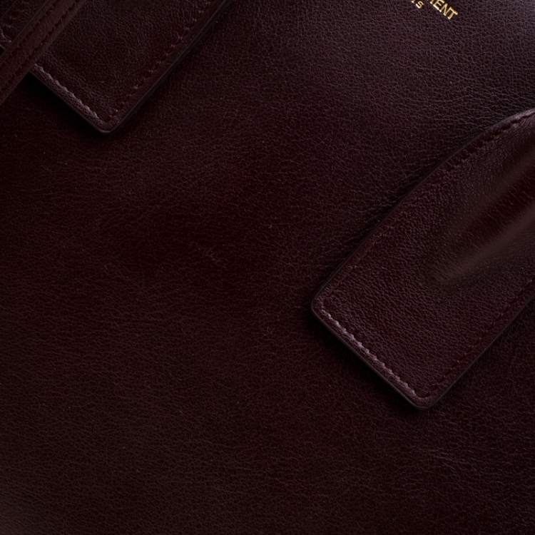 Pre Owned Saint Laurent Burgundy Leather Small Classic Sac De Jour Tote