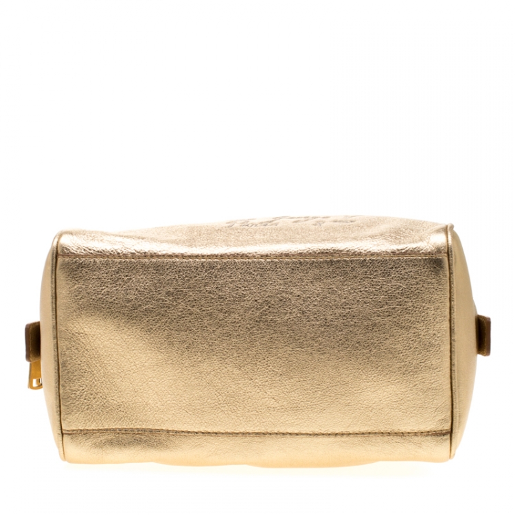 Pre Owned Saint Laurent Gold Leather Y Mail Mini Bag