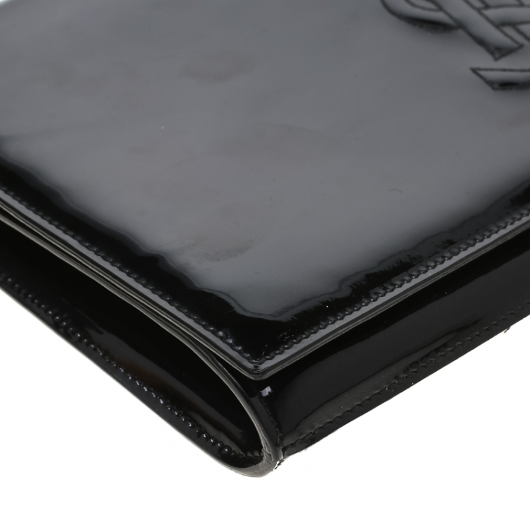 مملوكة مسبقًا Saint Laurent Black Patent Leather Belle De Jour Flap Clutch