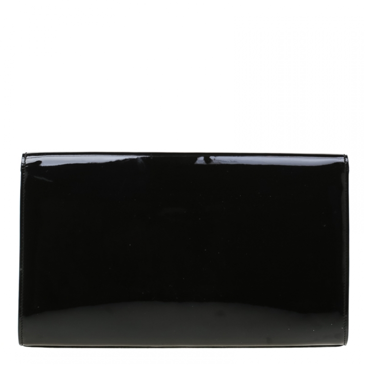 مملوكة مسبقًا Saint Laurent Black Patent Leather Belle De Jour Flap Clutch