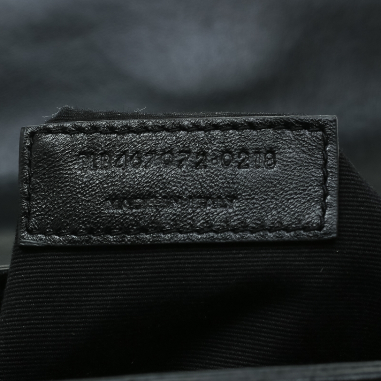 Pre Owned Saint Laurent Black Matelasse Leather Loulou Toy Shoulder Bag