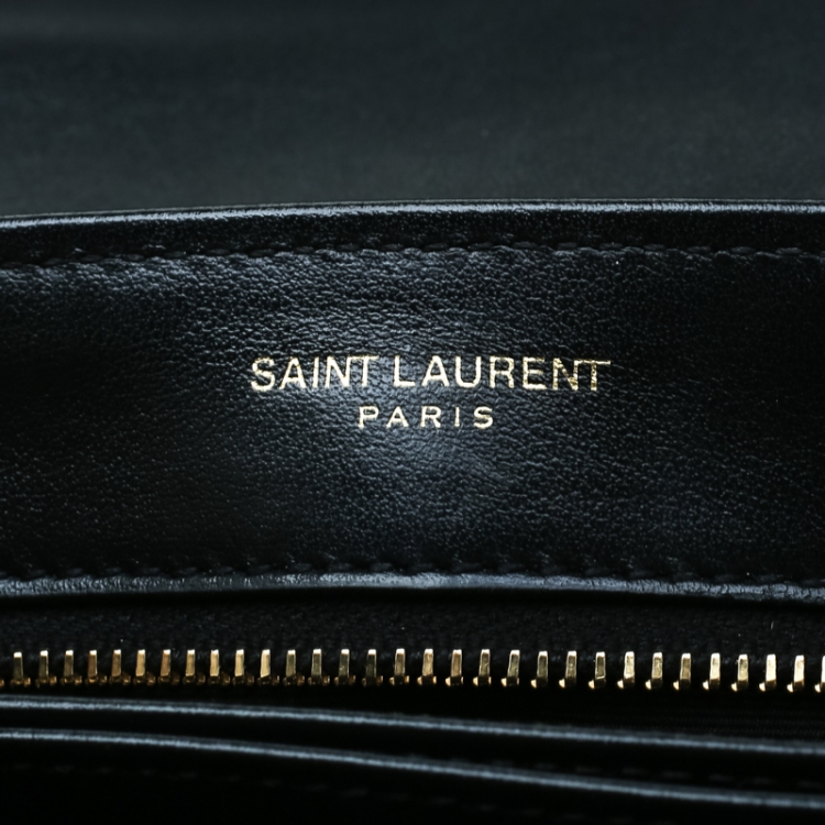 Pre Owned Saint Laurent Black Matelasse Leather Loulou Toy Shoulder Bag