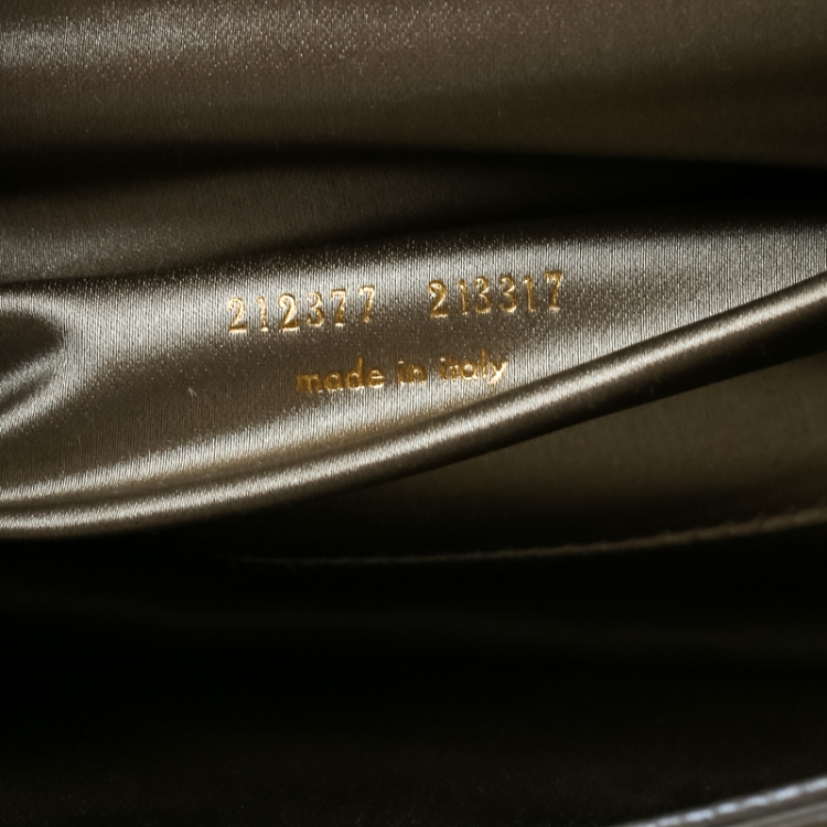 Pre Owned Saint Laurent Grey Leather Muse Clutch