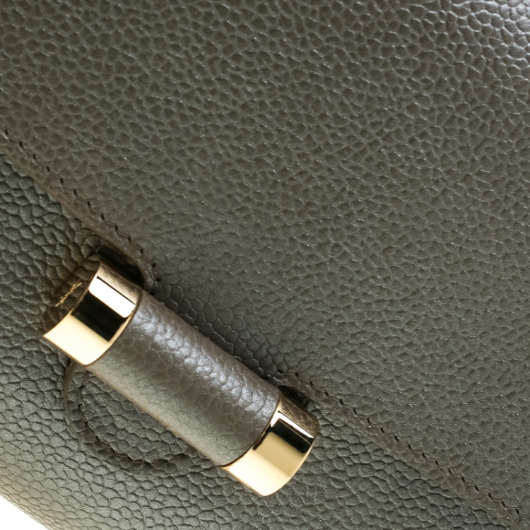 Pre Owned Saint Laurent Grey Leather Muse Clutch