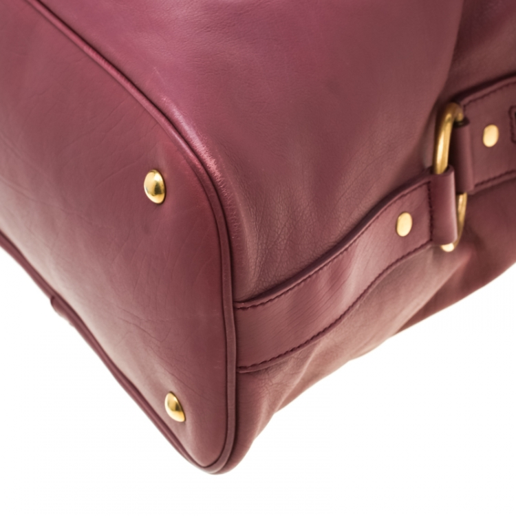 Pre Owned Saint Laurent Bubble Gum Pink Leather Oversized Muse Bag