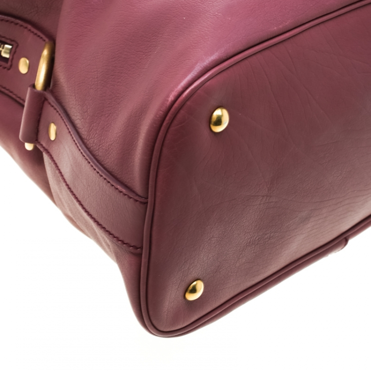 Pre Owned Saint Laurent Bubble Gum Pink Leather Oversized Muse Bag