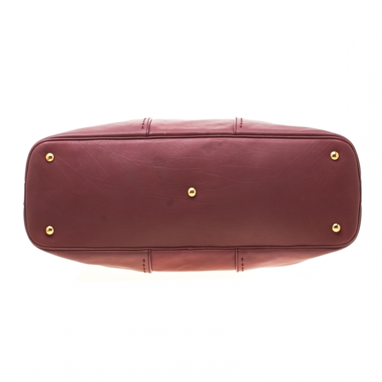 Pre Owned Saint Laurent Bubble Gum Pink Leather Oversized Muse Bag