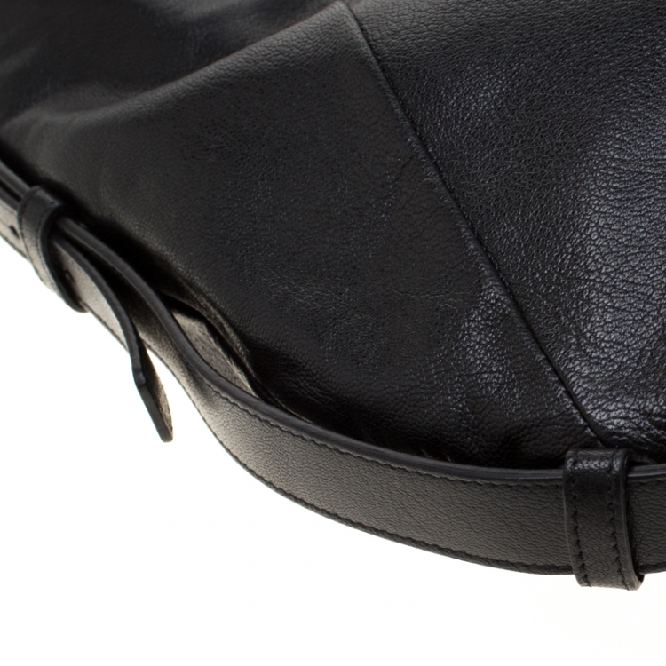 Pre Owned Saint Laurent Black/Red Leather Mombasa Hobo