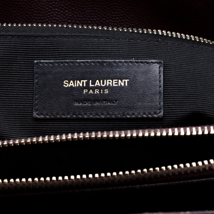 Pre Owned Saint Laurent Paris Burgundy Matelasse Leather Cassandre Shopper Tote