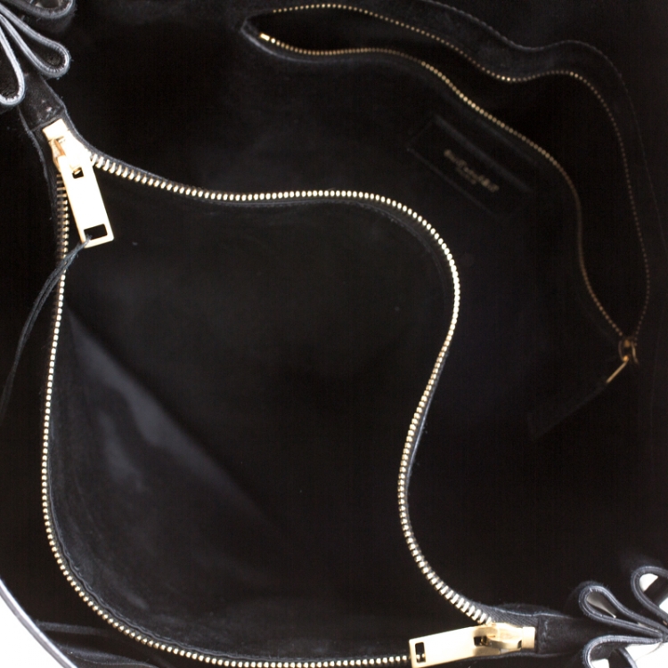 Pre Owned Saint Laurent Black Leather Large Sac De Jour Tote
