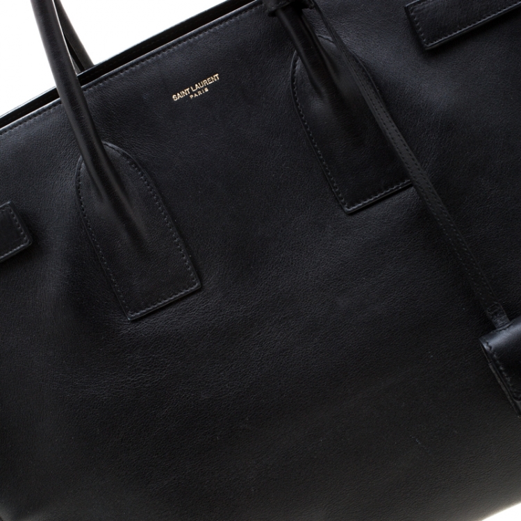 Pre Owned Saint Laurent Black Leather Large Sac De Jour Tote