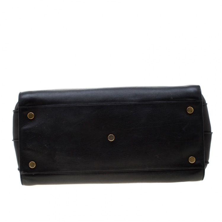 Pre Owned Saint Laurent Black Leather Large Sac De Jour Tote