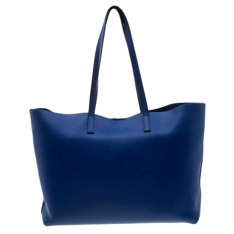 Pre Owned Saint Laurent Paris Blue Leather Shopper Tote