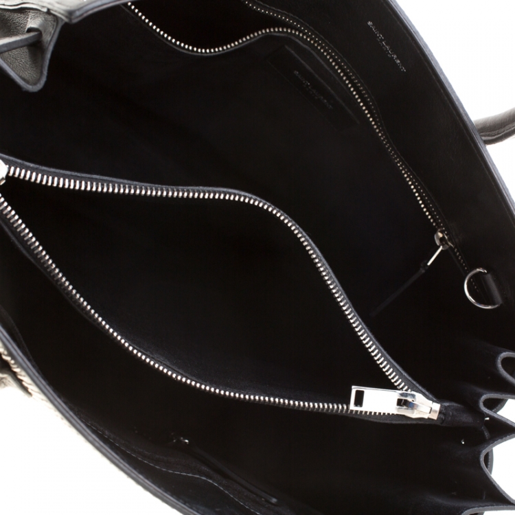 Pre Owned Saint Laurent Black Studded Leather Small Classic Sac De Jour Tote