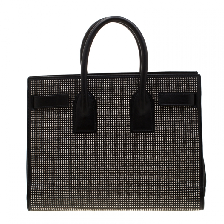 Pre Owned Saint Laurent Black Studded Leather Small Classic Sac De Jour Tote