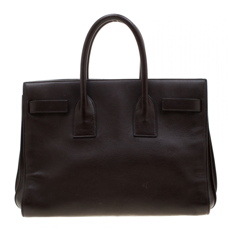 Pre Owned Saint Laurent Brown Leather Small Classic Sac De Jour Tote