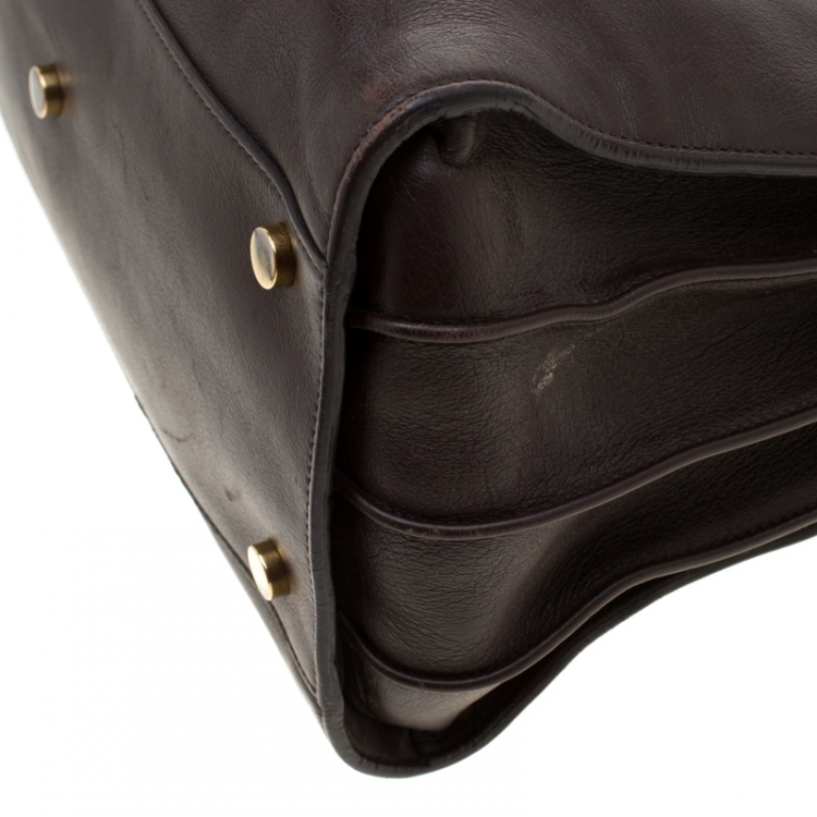 Pre Owned Saint Laurent Brown Leather Small Classic Sac De Jour Tote