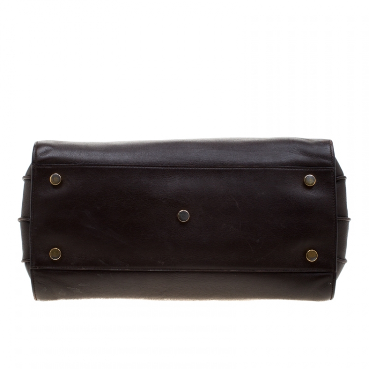 Pre Owned Saint Laurent Brown Leather Small Classic Sac De Jour Tote