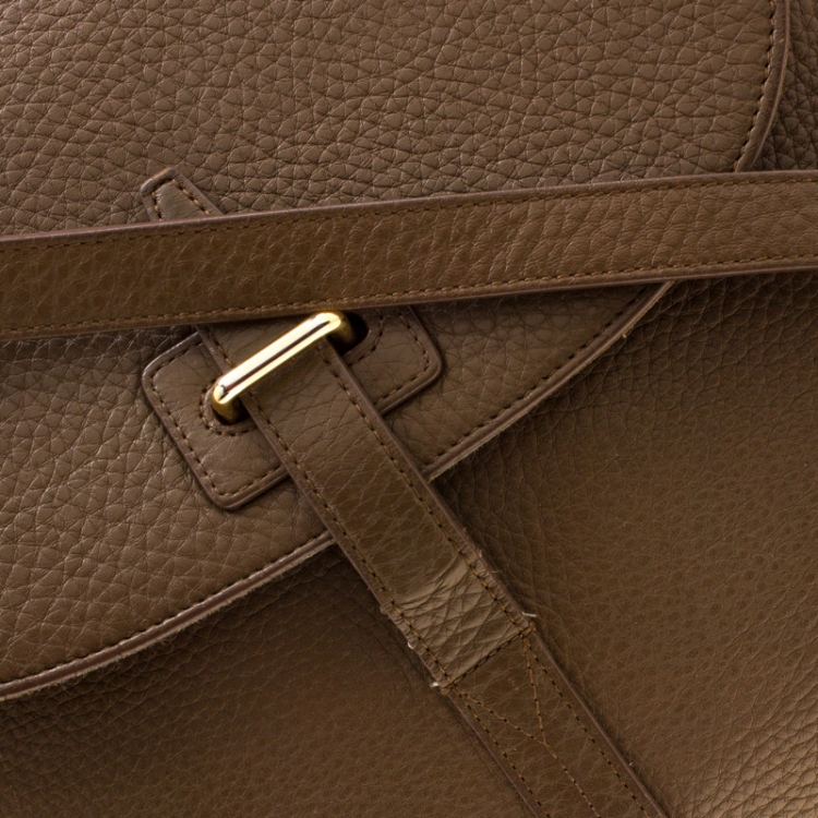 Pre Owned Saint Laurent Paris Brown Leather Top Handle Bag 