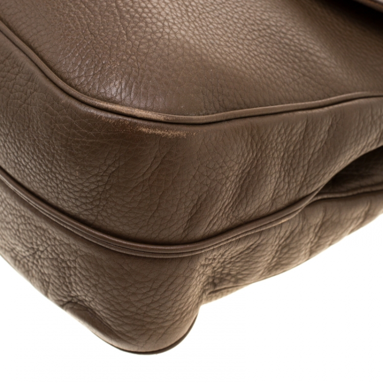 Pre Owned Saint Laurent Paris Brown Leather Top Handle Bag 