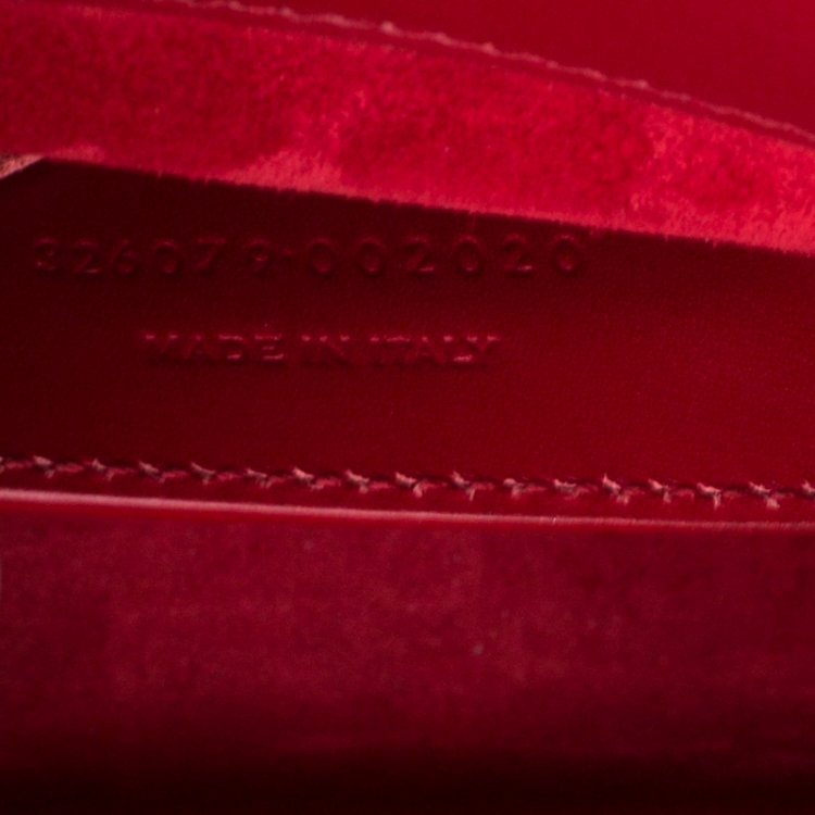 Pre Owned Saint Laurent Hot Pink Leather Kate Monogram Clutch