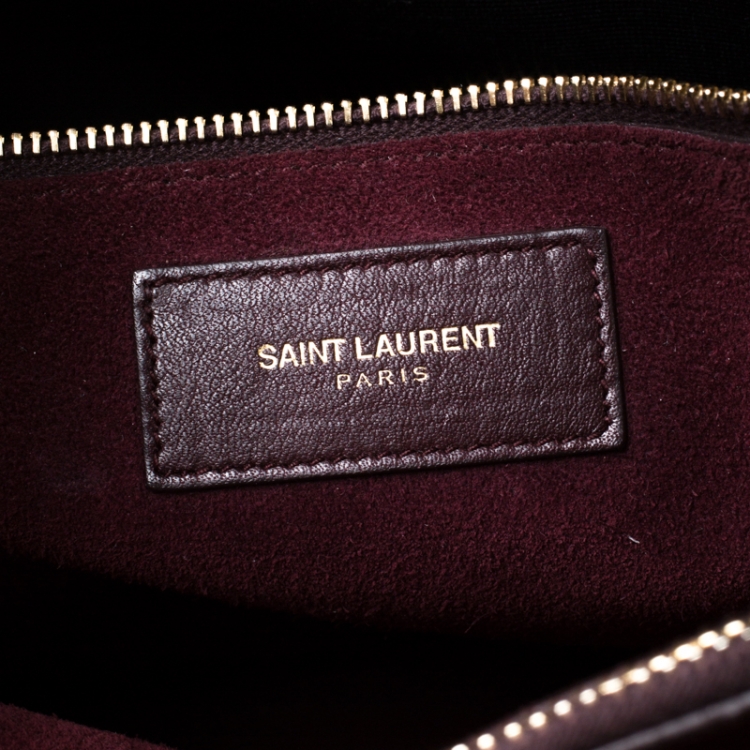 Pre Owned Saint Laurent Burgundy Leather Small Classic Sac De Jour Tote