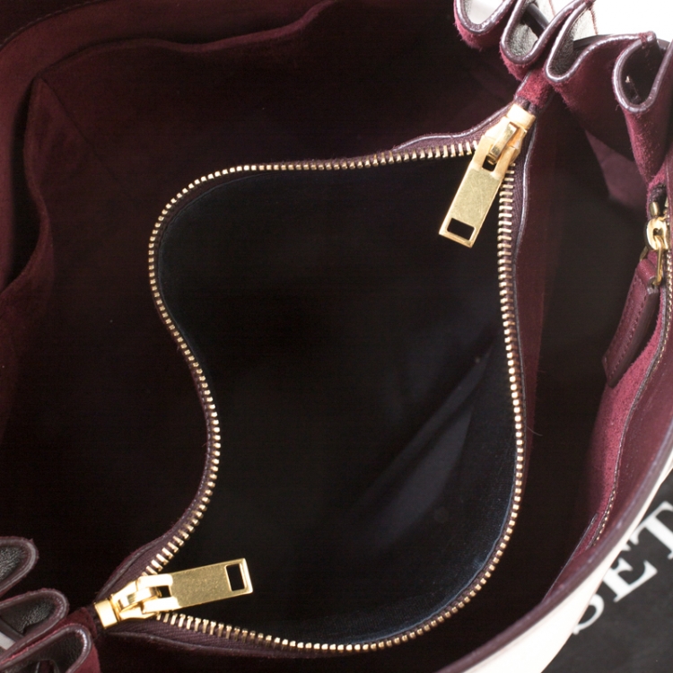 Pre Owned Saint Laurent Burgundy Leather Small Classic Sac De Jour Tote