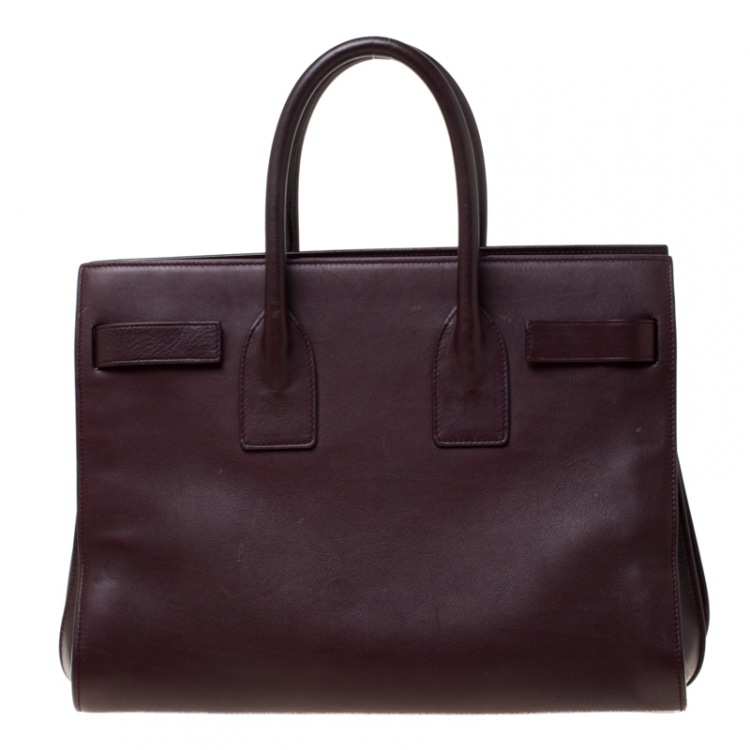 Pre Owned Saint Laurent Burgundy Leather Small Classic Sac De Jour Tote