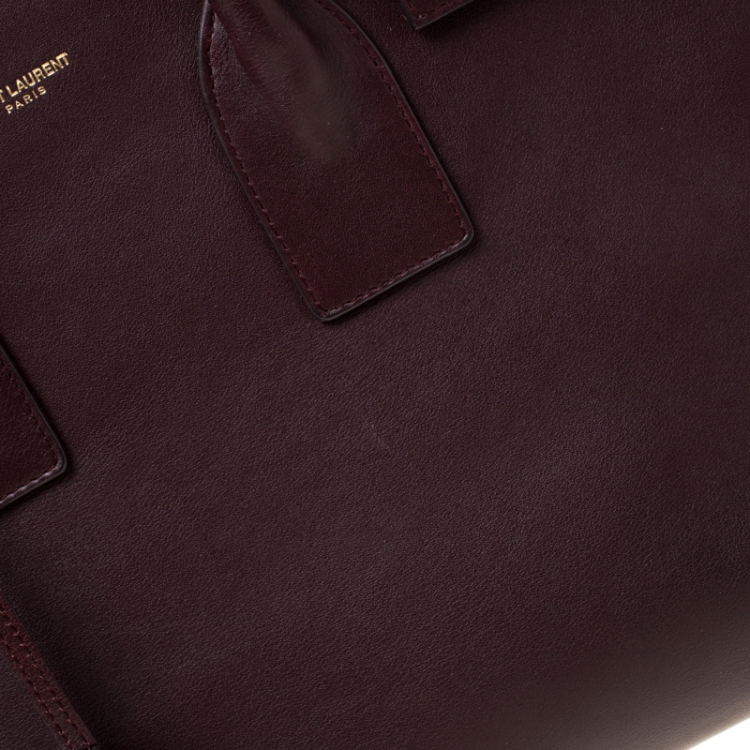 Pre Owned Saint Laurent Burgundy Leather Small Classic Sac De Jour Tote