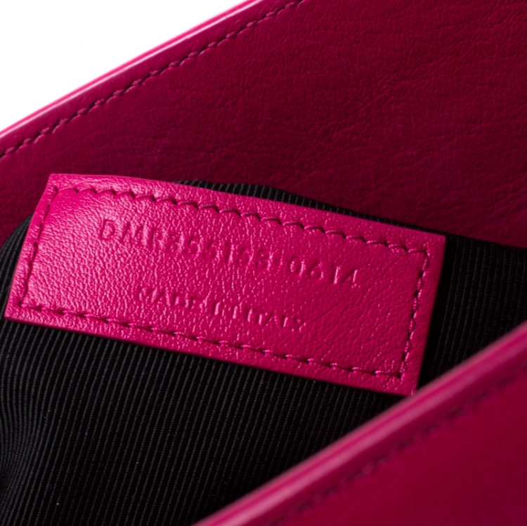 Pre Owned Saint Laurent Paris Pink Leather Small Classic Sac De Jour Tote