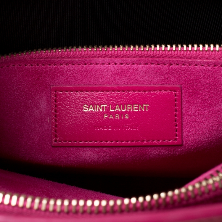 Pre Owned Saint Laurent Paris Pink Leather Small Classic Sac De Jour Tote