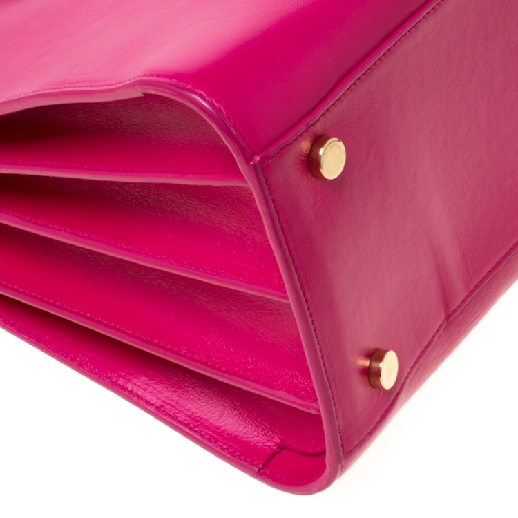 Pre Owned Saint Laurent Paris Pink Leather Small Classic Sac De Jour Tote