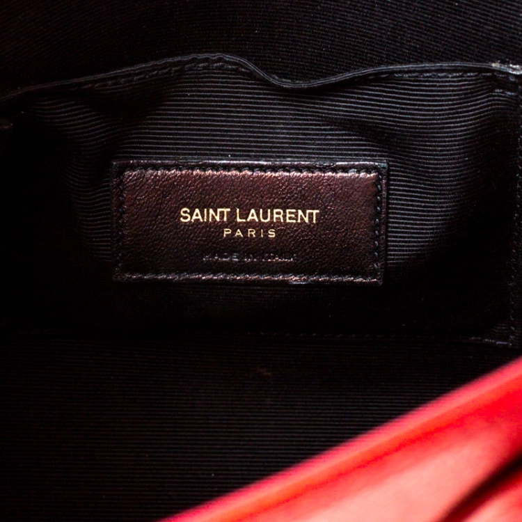 Pre Owned Saint Laurent Paris Red Leather Baby Sac De Jour Tote