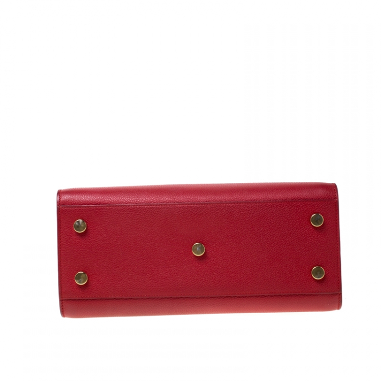 Pre Owned Saint Laurent Paris Red Leather Baby Sac De Jour Tote