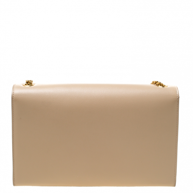 Pre Owned Saint Laurent Paris Beige Leather Medium Kate Shoulder Bag