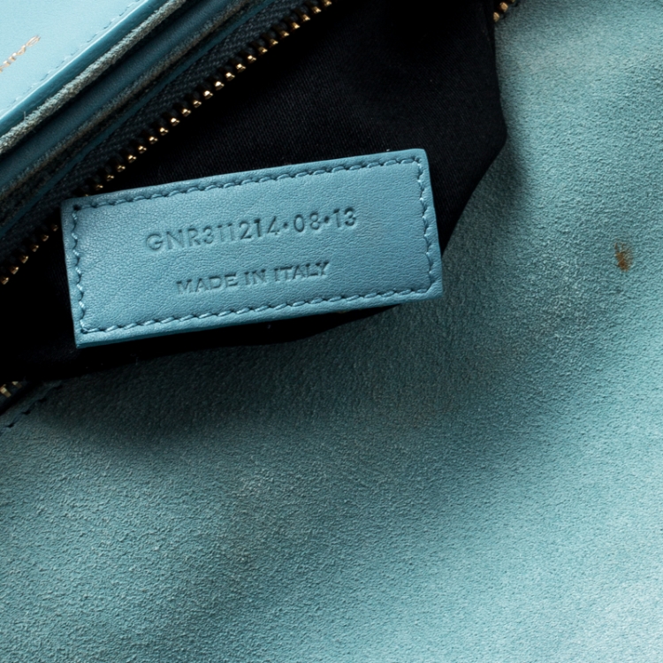 Pre Owned Saint Laurent Blue Leather Medium Chyc Flap Bag
