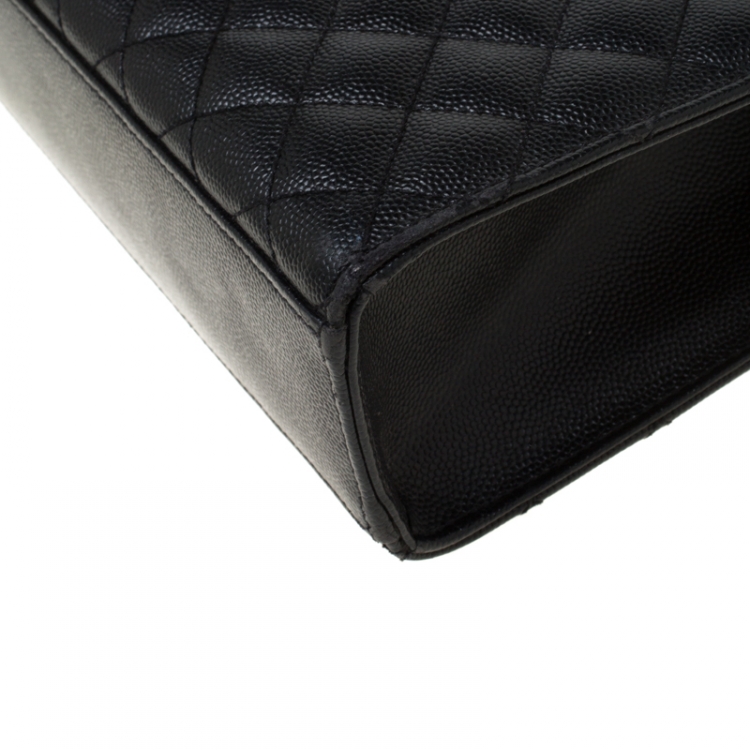 Pre Owned Saint Laurent Black Mix Matelasse Leather Large Cassandre Flap Bag
