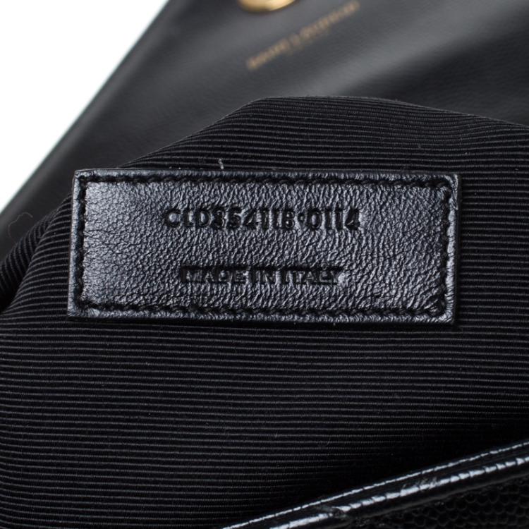 Pre Owned Saint Laurent Black Matelasse Leather Large Cassandre Flap Bag
