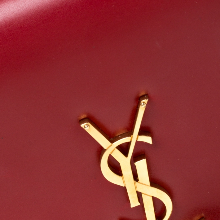 Pre Owned Saint Laurent Red Leather Kate Monogram Tassel Shoulder Bag