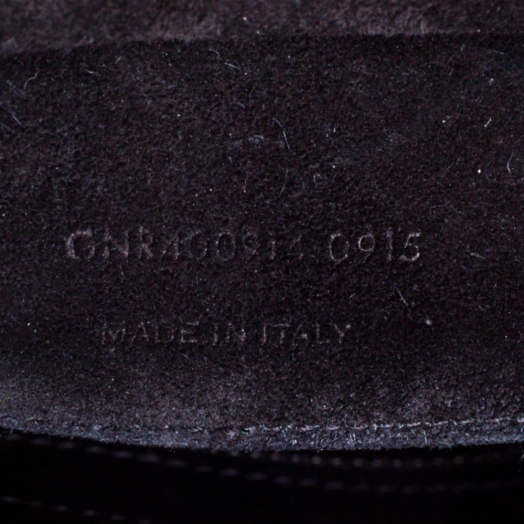 Pre Owned Saint Laurent Black Croc Embossed Leather Small Monogram Cabas Tote
