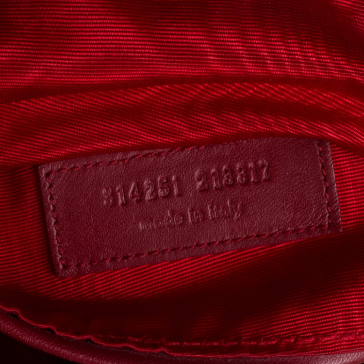 Pre Owned  Saint Laurent Red Leather Rive Gauche Crossbody Bag