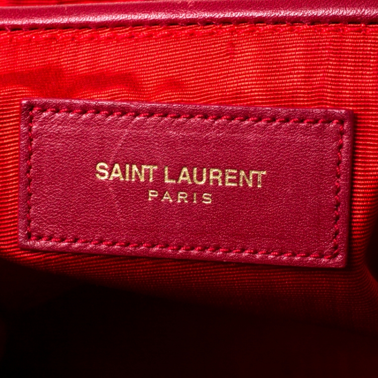 Pre Owned  Saint Laurent Red Leather Rive Gauche Crossbody Bag