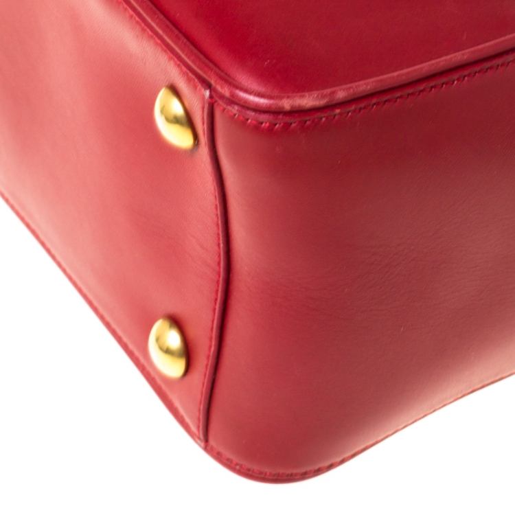 Pre Owned  Saint Laurent Red Leather Rive Gauche Crossbody Bag